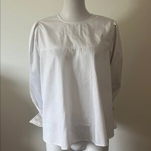 Clu USA White Relax Size M Long Sleeves Blouse